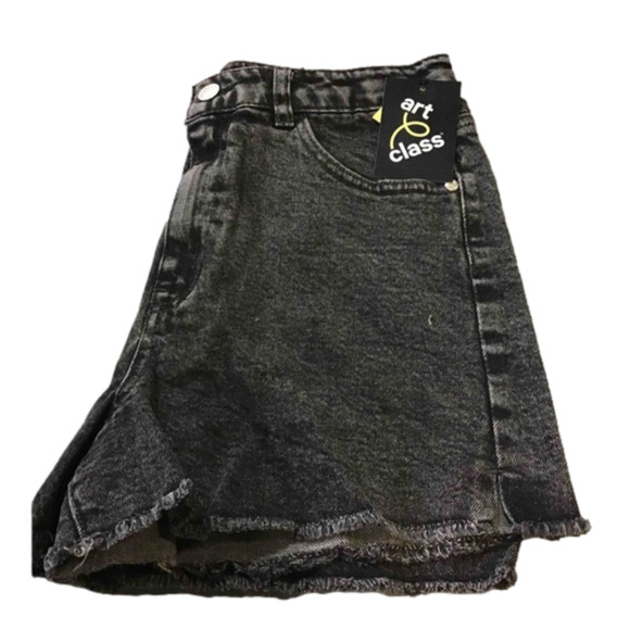 SIZE XL ( 14/16 ) Girls' A-Line High-Rise Jean Shorts - art class Black - Picture 2 of 2